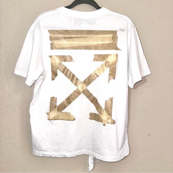 Main Label Off-White Slim Fit Tape Arrows T-shirt Men’s Small - Picture 3 of 6